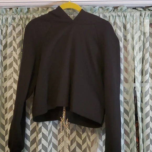 5/$25 - SHEIN BLACK chain back hoodie - sz. L - Picture 10 of 12